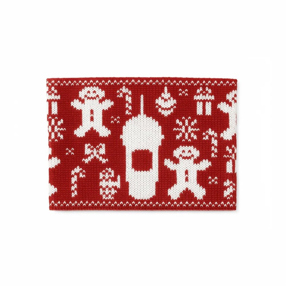 Starbucks Knit Coffee Cup Sleeve (Red Christmas Sweater)